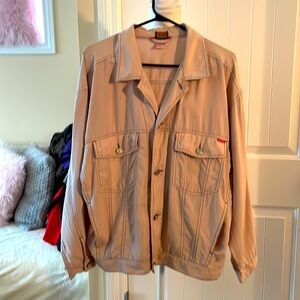 Pure Jeans vintage 100% silk baby pink lightweight jacket size 8